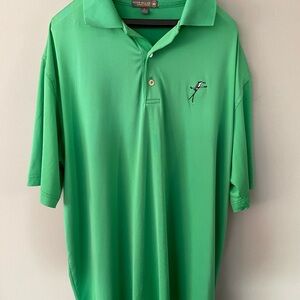 Peter Millar Vibrant Green‎ Embroidered Polo Shirt size L